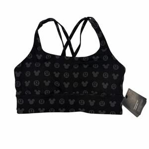 lululemon athletica Black Mickey Logo Strappy Sports Bra